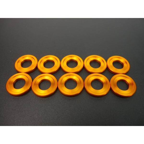 アルミ製アルマイトワッシャー10本入りM8ゴールド【ポスト投函便】