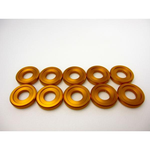 アルミ製アルマイトワッシャー10本入りM6ゴールド【ポスト投函便】