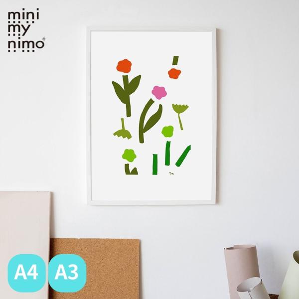 ミニマイニモ　インテリアポスター　花　植物　リーフ　北欧　A4　A3｜フラワークッキー