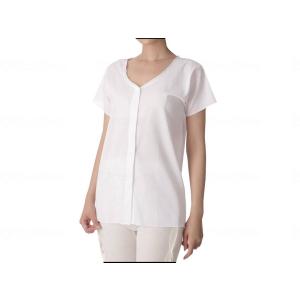 メール便出荷 ワンタッチ肌着 前開き半袖 婦人用 CH-3 M L ホワイト 神戸生絲