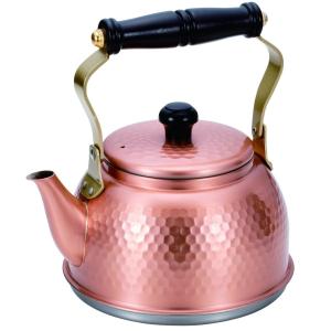 新光堂 COPPER100 純銅 黒銅仕上げ 鎚目湯沸し 2.3L(新光金属 銅製