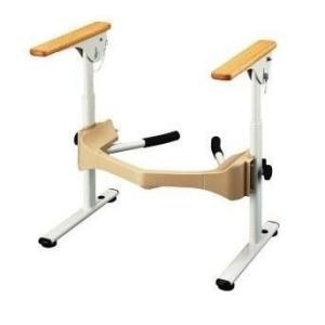 洋式トイレ用フレーム S-はねあげR-2 木製ひじ掛け 533-087 アロン化成