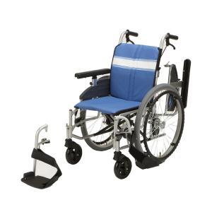 中古】日進医療器 NAH-U2W 介助用 車いす 40cm幅 インディゴ エアリー