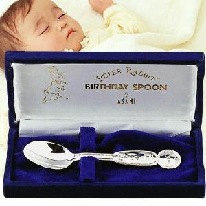 ピーターラビット 【名入れバースデースプーン】 純銀ベビースプーン