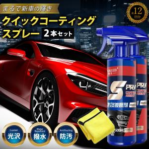 車用ナノコーティング剤 2本セット コスパ最強 大容量500ml クロス付き 撥水 艶出 手入れ簡単 光沢 保護 ゴルフ｜minmono