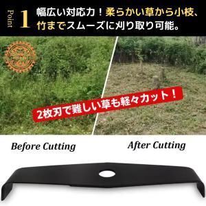 シュレッダーブレード 草刈り機 2枚刃 替刃 ...の詳細画像2
