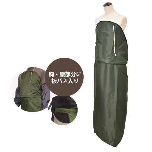 草刈り用ワンタッチエプロン YEP006GR (男女兼用) 防汚 着脱簡単 撥水 ポケット付き 草刈...