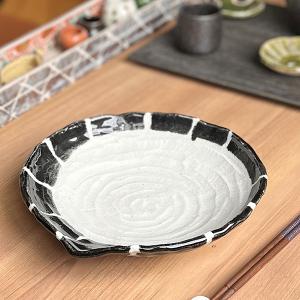 備前黒荒彫まな板皿 和食器 長角大皿 業務用 約32.7cm 和食 和風