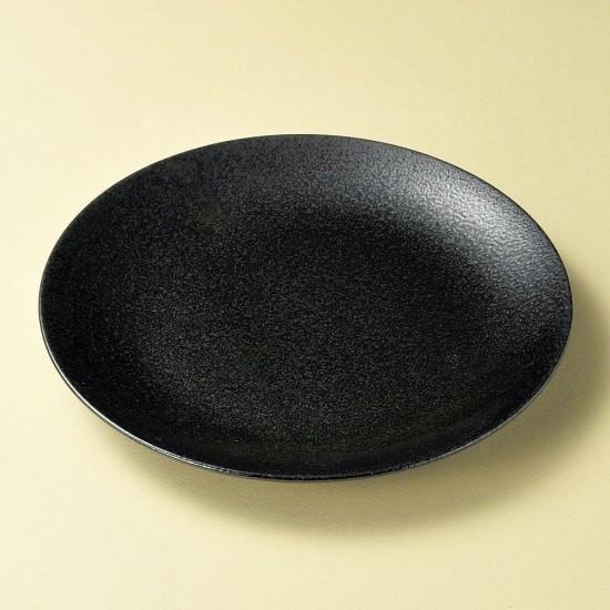 美濃粉引黒28cm皿 和食器 丸皿（大） 業務用 約28cm 和食 和風 ランチ とんかつ定食 主菜