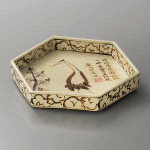 刺身皿 向付 乾山鶴絵六角皿 おしゃれ 和食器 業務用 美濃焼 25d05701