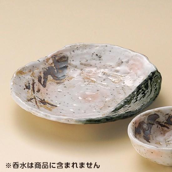 オリベ古木半月天皿 和食器 天皿 業務用 約22.5cm 和食 和風 天ぷら うどん屋 蕎麦屋