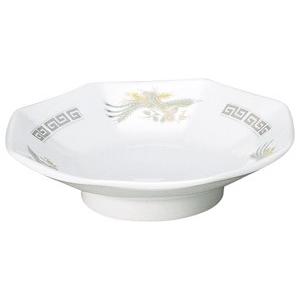雷門鳳凰 6.5八角皿 中華食器 八角皿 業務用 日本製 磁器 約18.5cm