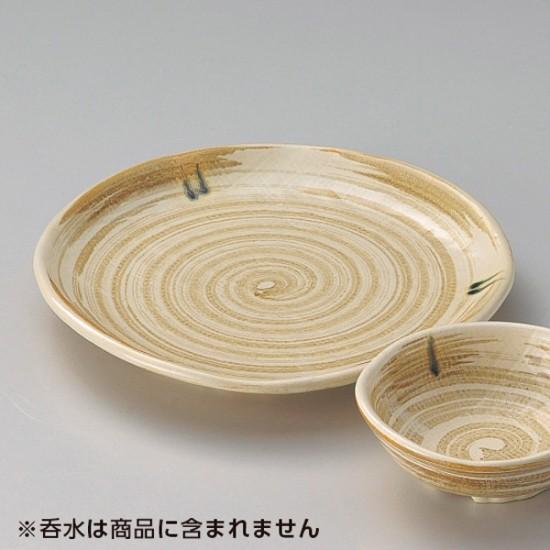 茶粉引天皿 和食器 天皿 業務用 約21.3cm 和食 和風 天ぷら うどん屋 蕎麦屋