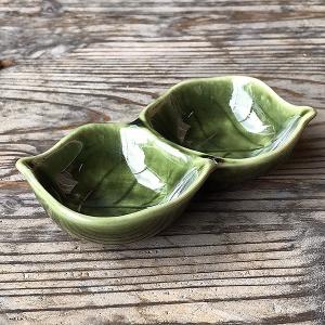 織部木の葉三品盛 和食器 仕切皿（2品皿・3品皿） 業務用 約17.5cm