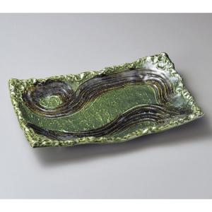 織部10号四ツ足正角皿 萬古焼 和食器 角大皿 業務用 約31cm 和食 和風