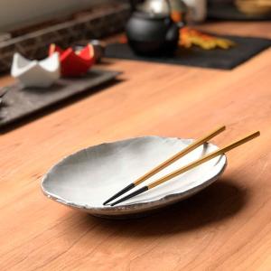 白刷毛目 8号小判皿 和食器 楕円皿 業務用 約24cm 和食 和風 天ぷら 揚げ物 焼き物 パスタ