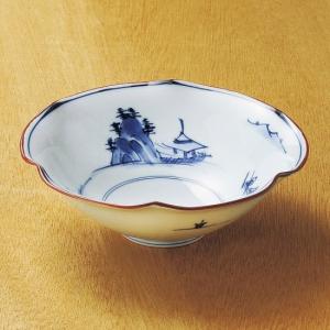 有田焼 しん窯 青花 手描き 染付 南蛮人と船　2点セット 有田焼 芙蓉手南蛮人と船 菓子器／懐石鉢 有田焼青花（しん窯）造 化粧