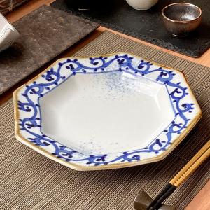 紅花祥 八角皿 中華食器 業務用 日本製 磁器 約18.5cm チャーハン