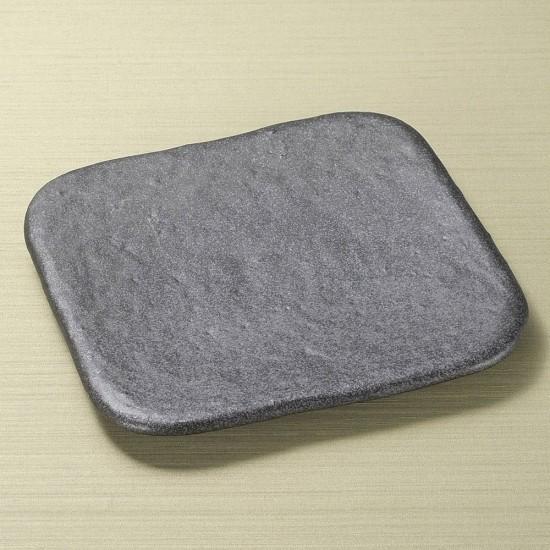 石庭19cm正角皿 黒 和食器 角皿（中） 業務用 約19.4cm 和食 和風 和皿 中皿 揚げ物 ...