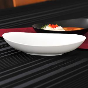白玉渕 耳付9吋ベーカー 白い器 洋食器 楕円・変形ボール（M） 業務用