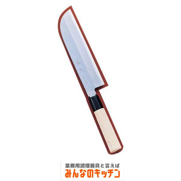 庖丁 佐文 青鋼 鎌型薄刃包丁 22.5cm 片刃（9-0297-1504）