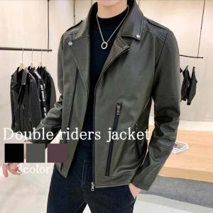 黒 レザー ダブルライダースジャケット ライダースジャケット メンズ ダブルライダースジャケット 40代 冬