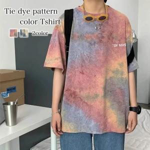 Tシャツ メンズ タイダイ柄カラーTシャツ ブランド 春 夏 アメカジ 半袖 七分袖 速乾 厚手 人気 40代 20代 おしゃれ 秋 無地 白 30代 綿 スポーツ 50代｜minnanomobile