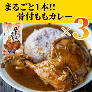 カレー レトルトカレー 肉 お取り寄せ 食品 まるごと1本！骨付ももカレー 鳥ZEN亭 中辛 3袋 カレー ランチ おかず チキン 惣菜