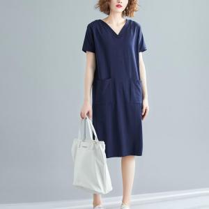 送料無料 春 Vネック カットソー Tシャツワ...の詳細画像1