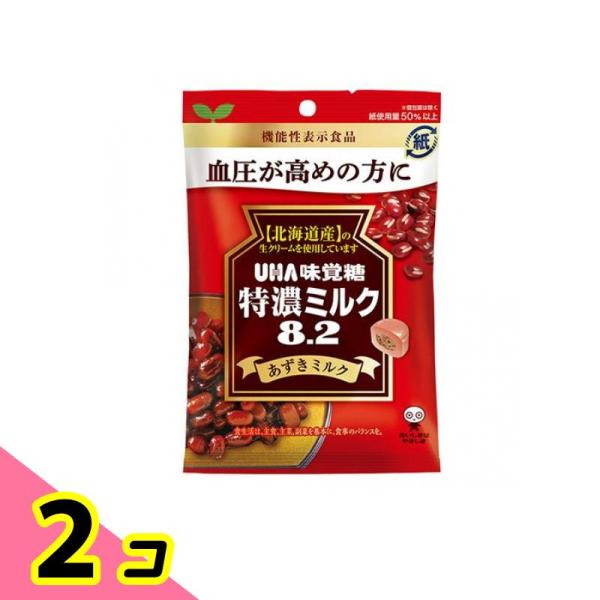 UHA味覚糖 特濃ミルク8.2 あずきミルク 93g 2個セット