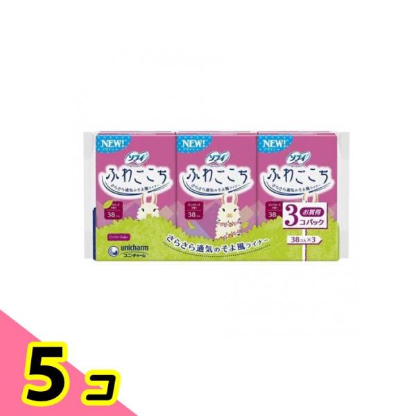 ソフィ ふわごこち ピンクローズの香り 38枚 (×3個パック) 5個セット