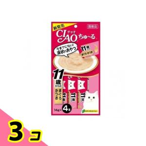 いなば 猫用 CIAOちゅ〜る(チャオちゅーる) 11歳からのまぐろ・かつお 14g (×4本) 3個セット