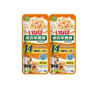 いなば ツインズ 犬用総合栄養食 14歳からのとりささみ 鶏軟骨&人参入り 80g (=40g×2袋) (1個)