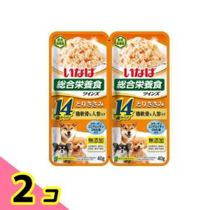 いなば ツインズ 犬用総合栄養食 14歳からのとりささみ 鶏軟骨&人参入り 80g (=40g×2袋) 2個セット