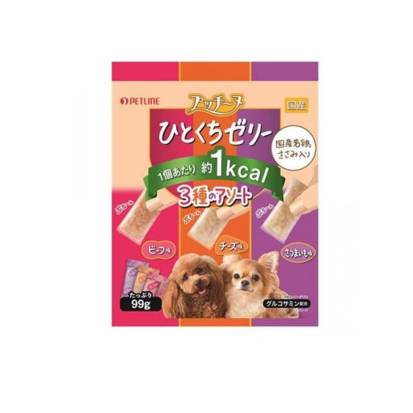 プッチーヌ ひとくちゼリー 国産若鶏ささみ入り 3種のアソート 99g (1個)