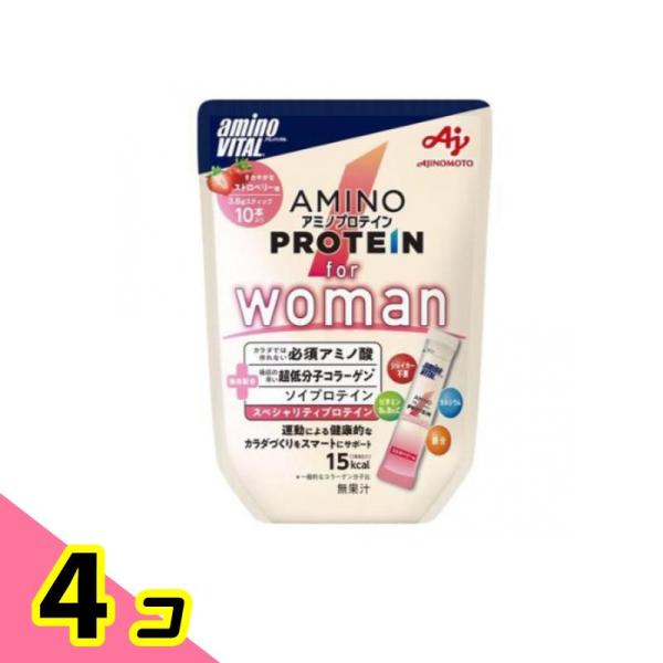 アミノバイタル アミノプロテイン for Woman ストロベリー味 3.8g× 10本入 4個セッ...