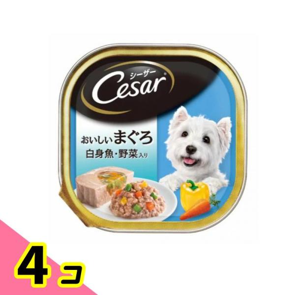 シーザー トレイ おいしいまぐろ 白身魚・野菜入り ふわふわローフタイプ 100g 4個セット