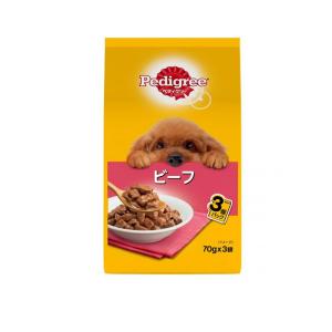 ペディグリー パウチ 成犬用ビーフ 70g (×3p) (1個)