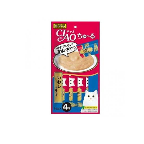 いなば 猫用おやつ CIAOちゅ〜る(チャオちゅーる) いわし&amp;まぐろ 14g× 4本入 (1個)