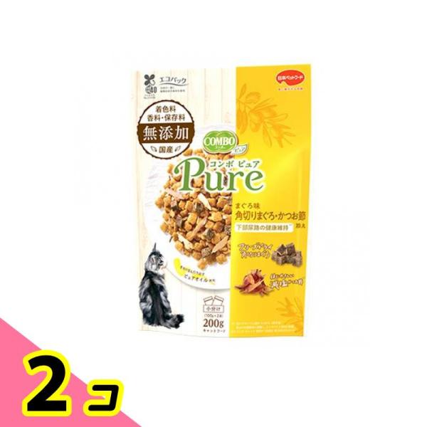 コンボ ピュア キャット まぐろ味・角切りまぐろ・かつお節添え 200g (100g×2袋入) 2個...