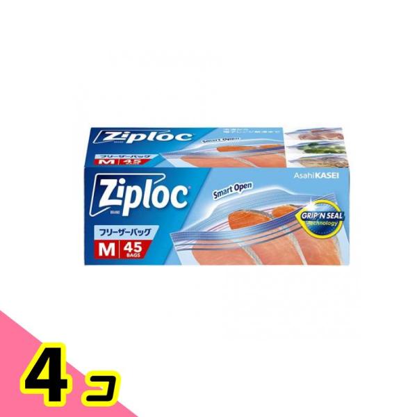 Ziploc(ジップロック) フリーザーバッグ Mサイズ 45枚入 4個セット