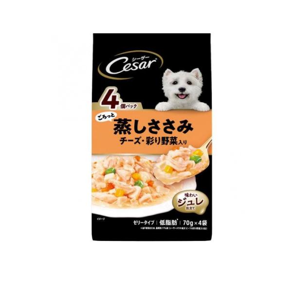 シーザー パウチ 成犬用 ごろっと蒸しささみ チーズ・彩り野菜入り 70g (×4袋) (1個)