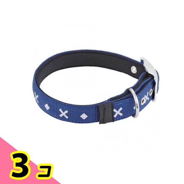ペティオ  ベーシックプラス クロスダイヤカラー Mサイズ 中型犬用首輪 ブルー 1本入 (W558...