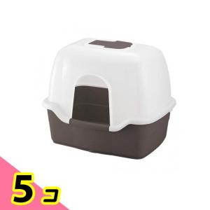リッチェル 猫用 ラプレ ネコトイレ 深型60フード付 本体 1組入 (ダークグレー) 5個セット