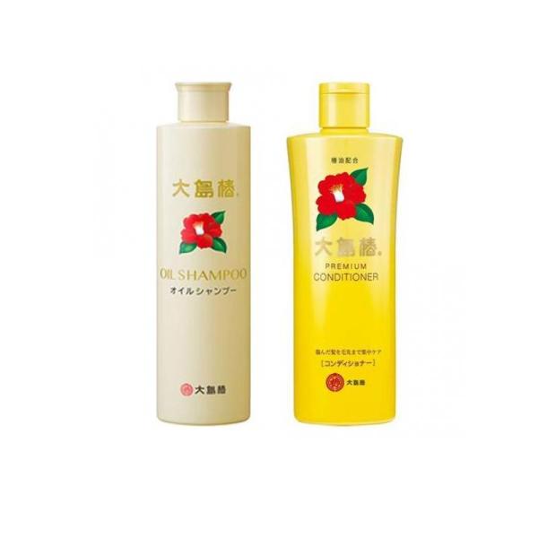 大島椿 オイルシャンプー 300mL＆プレミアム コンディショナー 300mL (1個)