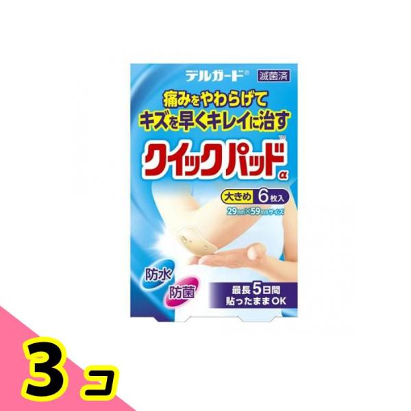 デルガード クイックパッドα 大きめ 29×59mm 6枚入 3個セット