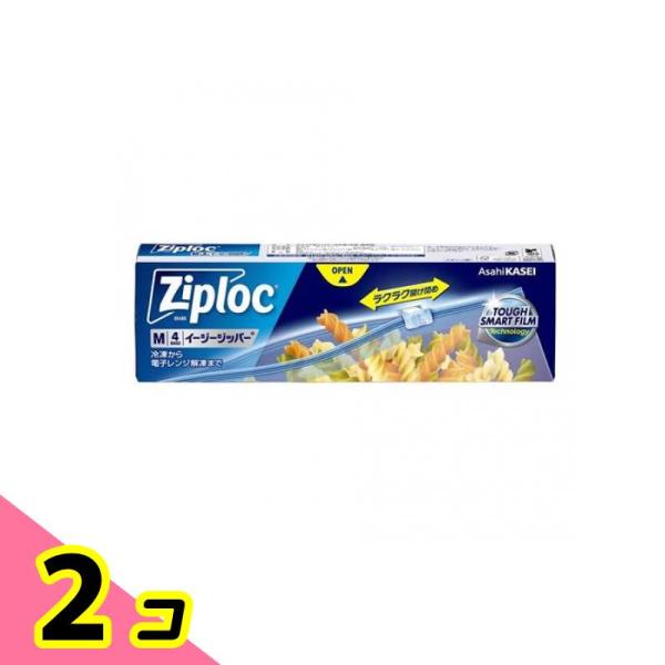 Ziploc ジップロック イージージッパー Mサイズ 4枚入 2個セット