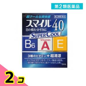 第２類医薬品 スマイル40EX クール 13mL ライオン 目薬 疲れ目 目のかすみ 点眼薬 ビタミン 2個セット