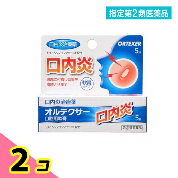 指定第２類医薬品オルテクサー口腔用軟膏 5g 口内炎 痛み 改善 市販薬 2個セット
