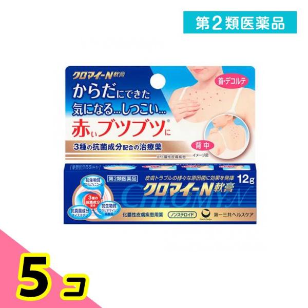 第２類医薬品クロマイ-N軟膏 12g 化膿 皮膚薬 ノンステロイド 5個セット